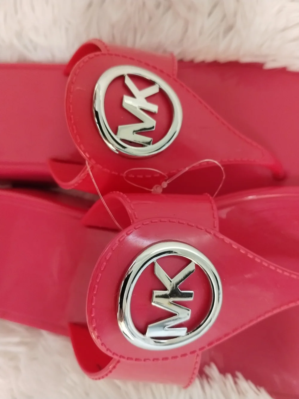 Michael Kors Pink Jelly Logo Thong Sandals